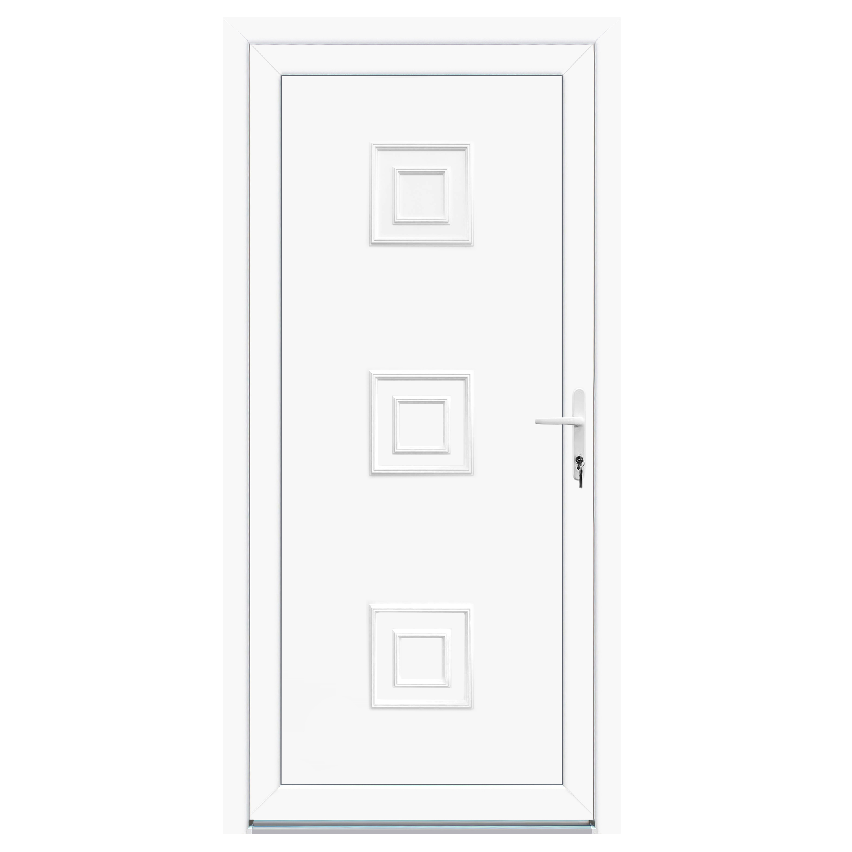 KT16 teli paneles, 100x210 cm, műanyag bejárati ajtó, jobbos, befele nyíló